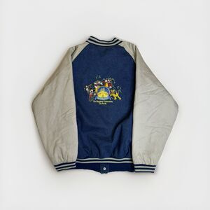 Vintage 90s Walt Disney World Celebration Varsity Denim Jacket Rare Adult XL